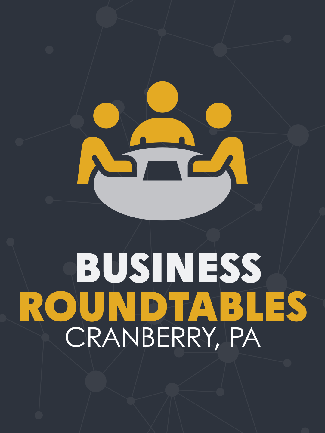 Icon featuring a business roundtable discussion with location of cranberry pa