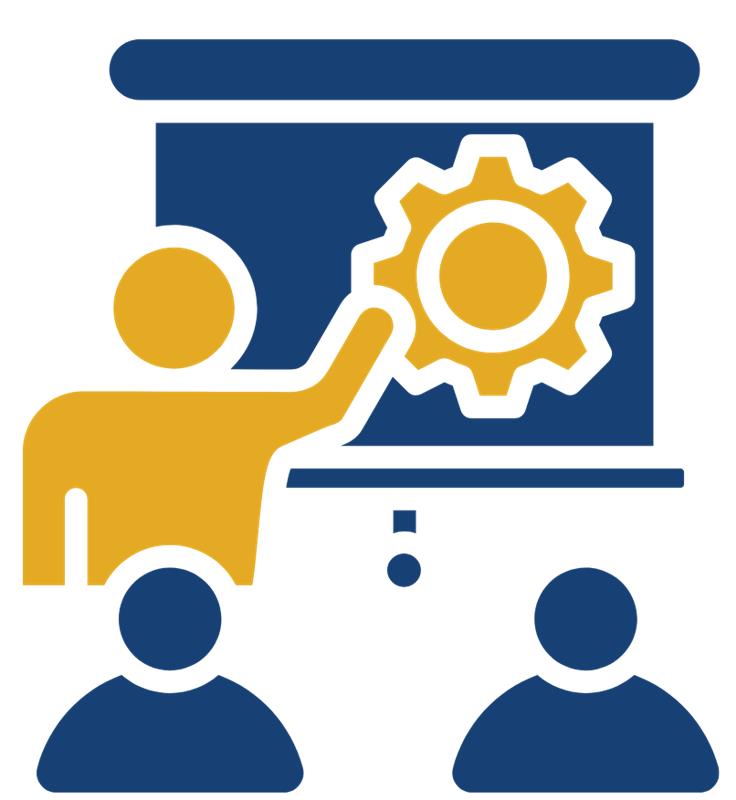 a graphic representing employee training and development