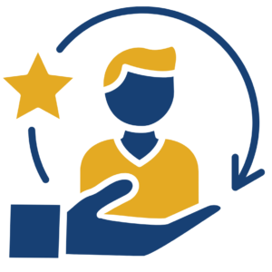 an icon representing employee retention and reducing employee turnover.